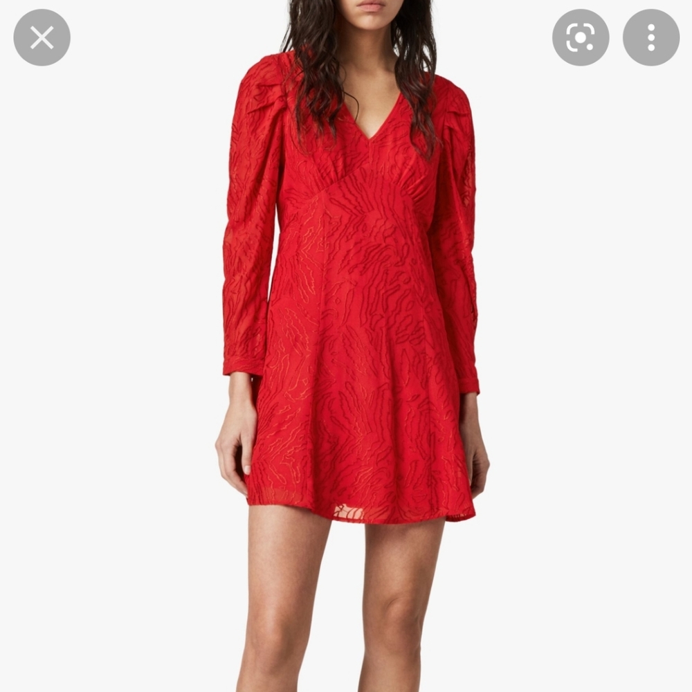All Saints Red Rosi Ani cocktail party dress US size 8